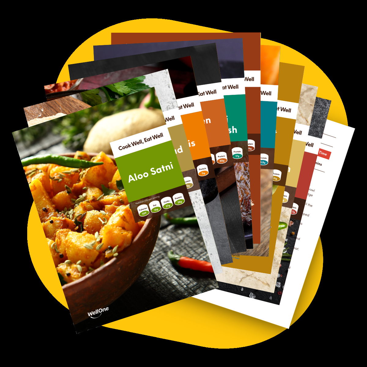 Image showing the Cook Well Eat Well recipe cards by Well One
