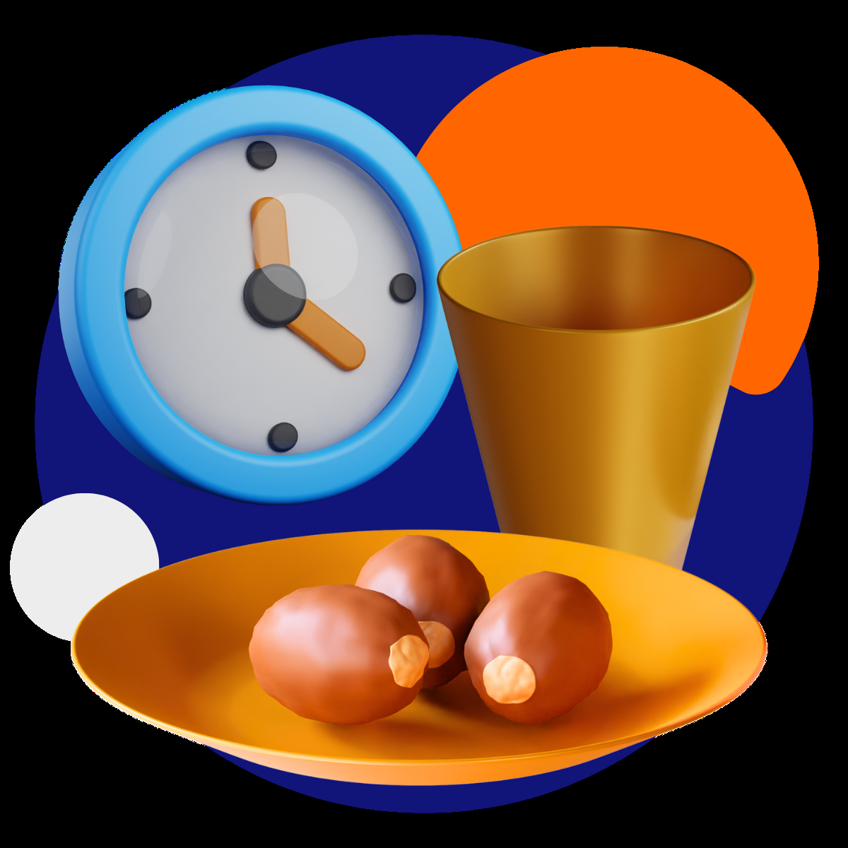 An illustration to represent breaking the fast during Ramadan