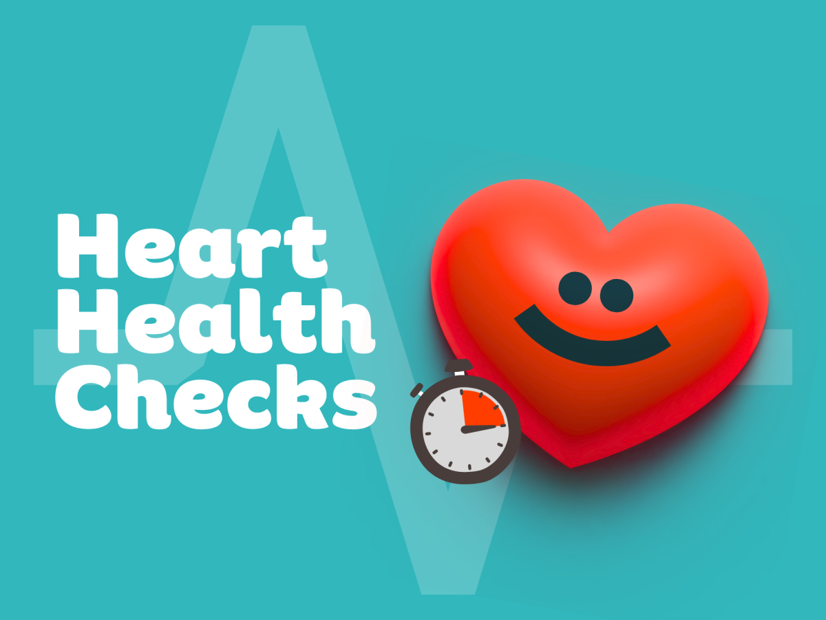 Well One's Heart Health Check campaign graphic featuring a red smiling heart
