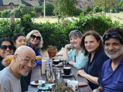 Poplar Union Walking Group stopping at the café for a coffee and lunch after their walk